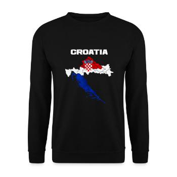Croatia - Unisex Sweatshirt - black - Front - Alina (178cm) & Michal (187cm)
