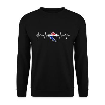 Kroatien - Unisex Pullover - Schwarz - Vorne - Alina (178cm) & Michal (187cm)
