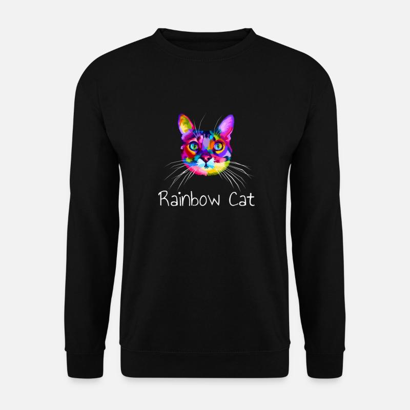 Chat arc en ciel - Sweat-shirt Unisexe - noir