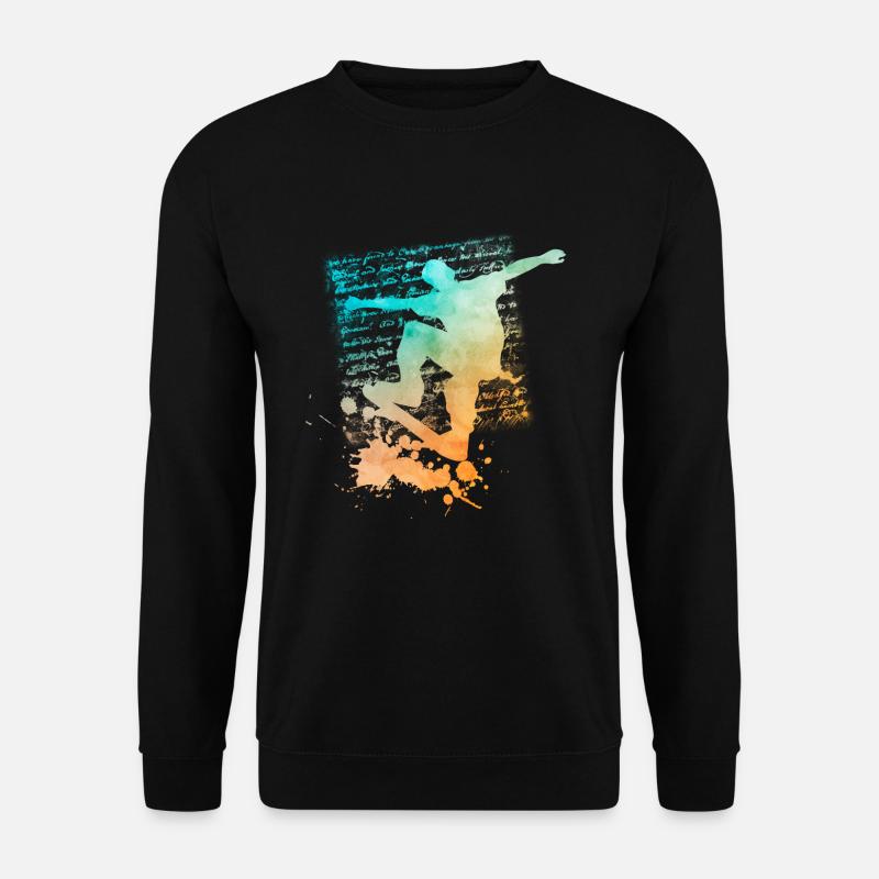 Coole Skateboard Longboard T-Shirts Geschenk Funny - Unisex Pullover - Schwarz