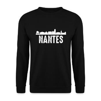 Nantes - Sweat-shirt Unisexe - noir - Devant - Alina (178cm) & Michal (187cm)