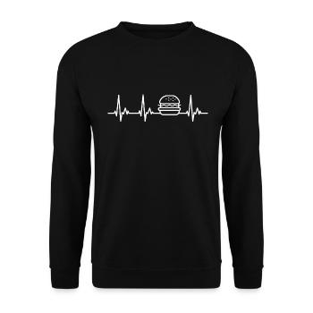 Hamburger Cheeseburger Herzliniener Design - Sweat-shirt Unisexe - noir - Devant - Alina (178cm) & Michal (187cm)