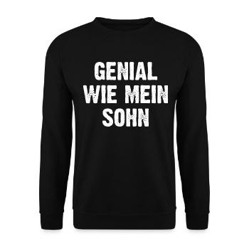 Genial Wie Mein Sohn - Unisex Pullover - Schwarz - Vorne - Alina (178cm) & Michal (187cm)