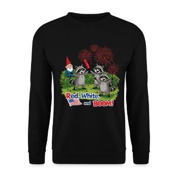 Raccoon 4th of July Fireworks Party - Unisex Sweatshirt - black - Front - Alina (178cm) & Michal (187cm)