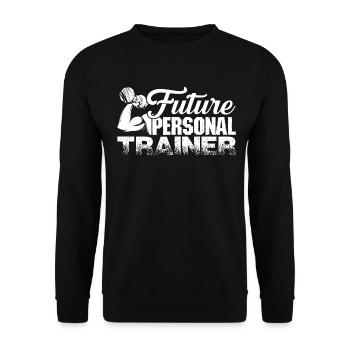 Personal Trainer Future Personal Trainer - Unisex Sweatshirt - black - Front - Alina (178cm) & Michal (187cm)