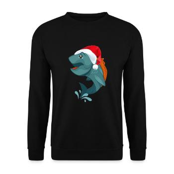 Pêche pêche de noël pêche - Sweat-shirt Unisexe - noir - Devant - Alina (178cm) & Michal (187cm)