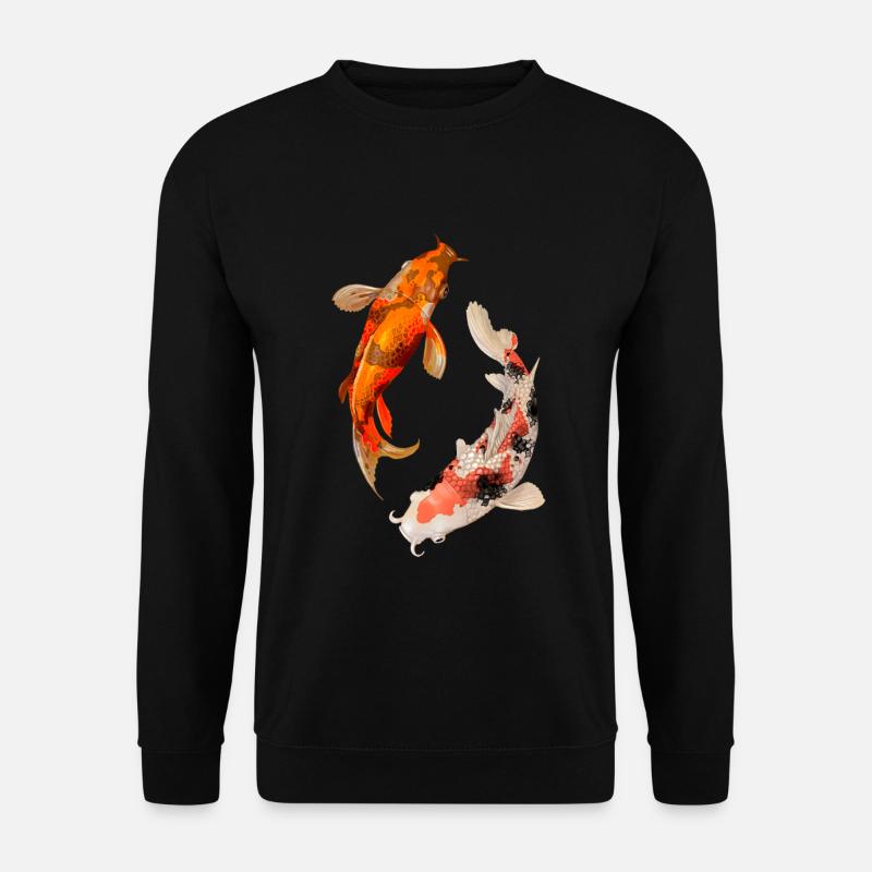 Karpfen Koi Japan Zeichnung - Unisex Pullover - Schwarz