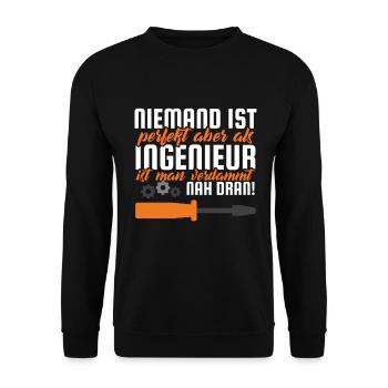 Ingénieur disant cadeau - Sweat-shirt Unisexe - noir - Devant - Alina (178cm) & Michal (187cm)