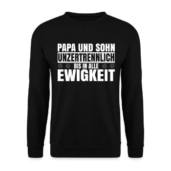 Sohn Papa Vater Kind Stiefsohn Adoptivsohn - Unisex Pullover - Schwarz - Vorne - Alina (178cm) & Michal (187cm)