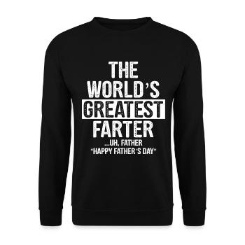 Worlds Greatest Farter - Funny Poop Dad ShirtW - Unisex Sweatshirt - black - Front - Alina (178cm) & Michal (187cm)