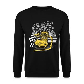 Motor Speed Vintage Race Motorcycle - Unisex Sweatshirt - black - Front - Alina (178cm) & Michal (187cm)