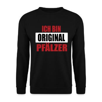 Ich bin original Pfälzer Pfalz Rheinland-Pfalz - Unisex Pullover - Schwarz - Vorne - Alina (178cm) & Michal (187cm)