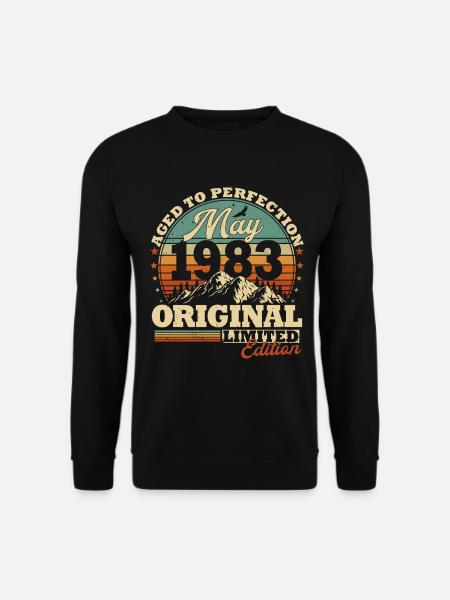 Mai 1983 Jahrgang Vintage Geburtstag Geschenk - Unisex Pullover - Schwarz