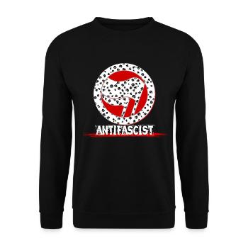 Anti-Fascist Flowers Antifa Alerta - Unisex Sweatshirt - black - Front - Alina (178cm) & Michal (187cm)