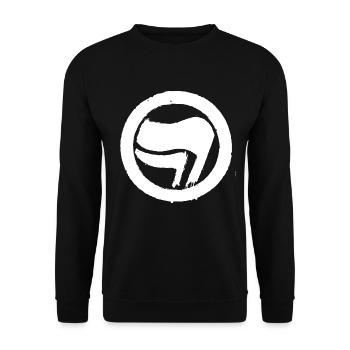 Symbol Antifascist Action - Unisex Sweatshirt - black - Front - Alina (178cm) & Michal (187cm)