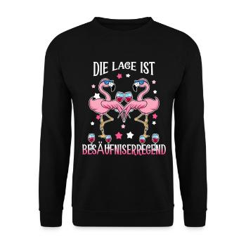 Flamants roses ivres - Sweat-shirt Unisexe - noir - Devant - Alina (178cm) & Michal (187cm)