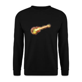 Guitare guitare électrique brillant - Sweat-shirt Unisexe - noir - Devant - Alina (178cm) & Michal (187cm)