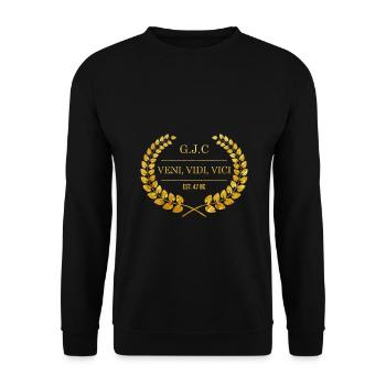 Veni Vidi vici - Gaius Julius Caesar gold design - Unisex Pullover - Schwarz - Vorne - Alina (178cm) & Michal (187cm)