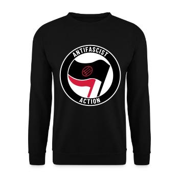 Antifascist Action – 3 Arrows - Unisex Pullover - Schwarz - Vorne - Alina (178cm) & Michal (187cm)