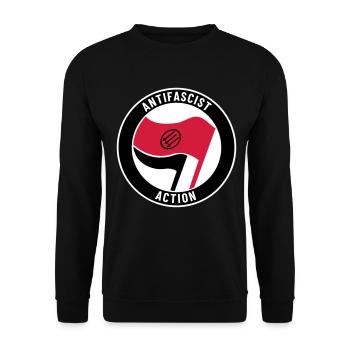 Antifascist Action – 3 Arrows - Unisex Pullover - Schwarz - Vorne - Alina (178cm) & Michal (187cm)