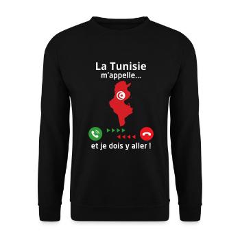 La tunisie m'appelle et je dois y aller - Sweat-shirt Unisexe - noir - Devant - Alina (178cm) & Michal (187cm)