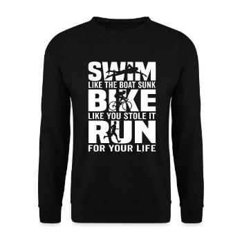 triathlon cadeau triathlon triathlete - Sweat-shirt Unisexe - noir - Devant - Alina (178cm) & Michal (187cm)