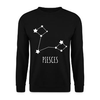 signe astrologique poisson - Sweat-shirt Unisexe - noir - Devant - Alina (178cm) & Michal (187cm)