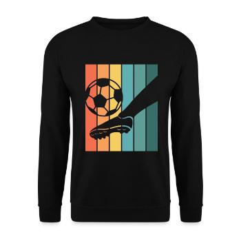 Retro Fußballer T-Shirt Fußballer Fußballer - Unisex Pullover - Schwarz - Vorne - Alina (178cm) & Michal (187cm)