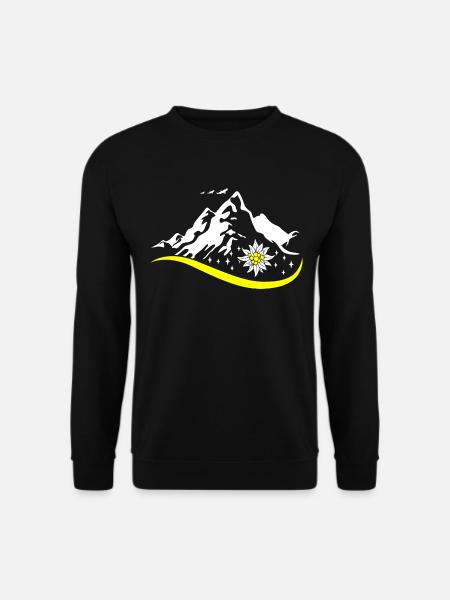 Alpen Edelweiß Edelweiss Tracht für Dirndl - Unisex Pullover - Schwarz