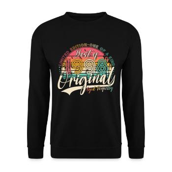 1998 Vintage Vintage Retro Cadeau d’anniversaire - Sweat-shirt Unisexe - noir - Devant - Alina (178cm) & Michal (187cm)