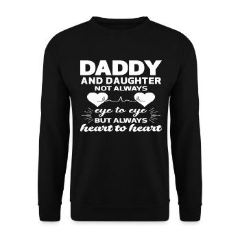 Vater und Tochter - Unisex Pullover - Schwarz - Vorne - Alina (178cm) & Michal (187cm)