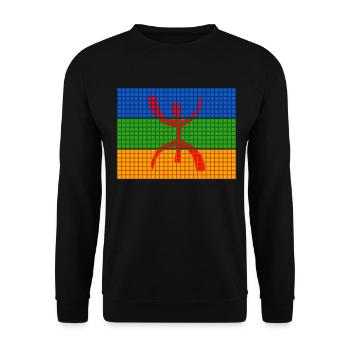 Berberflagge Imazighen Herz Amazigh Pexel - Unisex Pullover - Schwarz - Vorne - Alina (178cm) & Michal (187cm)