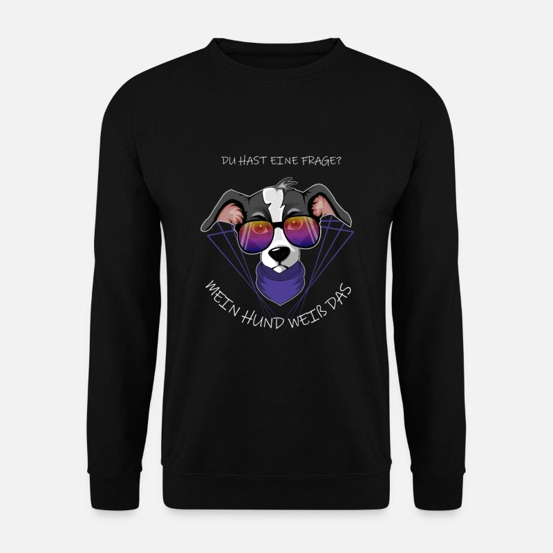 Hund mit Brille - Unisex Pullover - Schwarz