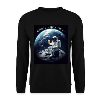 Cosmic Happy Hour! - Unisex Pullover - Schwarz - Vorne - Alina (178cm) & Michal (187cm)