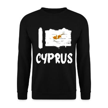 I love Cyprus / Ich Liebe Zypern Land Länder - Unisex Pullover - Schwarz - Vorne - Alina (178cm) & Michal (187cm)