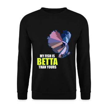 Betta Splendens Kampffisch Labyrinthfisch Geschenk - Unisex Pullover - Schwarz - Vorne - Alina (178cm) & Michal (187cm)