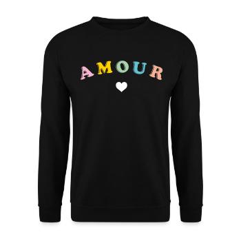 Amour Graphique - Sweat-shirt Unisexe - noir - Devant - Alina (178cm) & Michal (187cm)