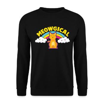 MEOWGICAL - A language of its own. - Unisex Sweatshirt - black - Front - Alina (178cm) & Michal (187cm)