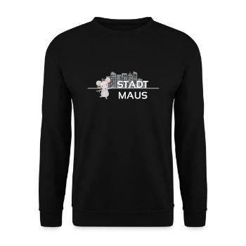 Stadtmaus Skyline Geschenkidee - Unisex Pullover - Schwarz - Vorne - Alina (178cm) & Michal (187cm)