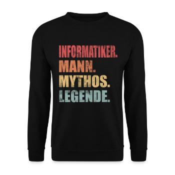 Informatiker Informatik Vintage - Unisex Pullover - Schwarz - Vorne - Alina (178cm) & Michal (187cm)