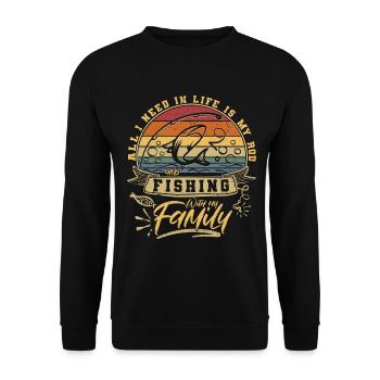 Fishing with the Angler Family Love - Unisex Sweatshirt - black - Front - Alina (178cm) & Michal (187cm)