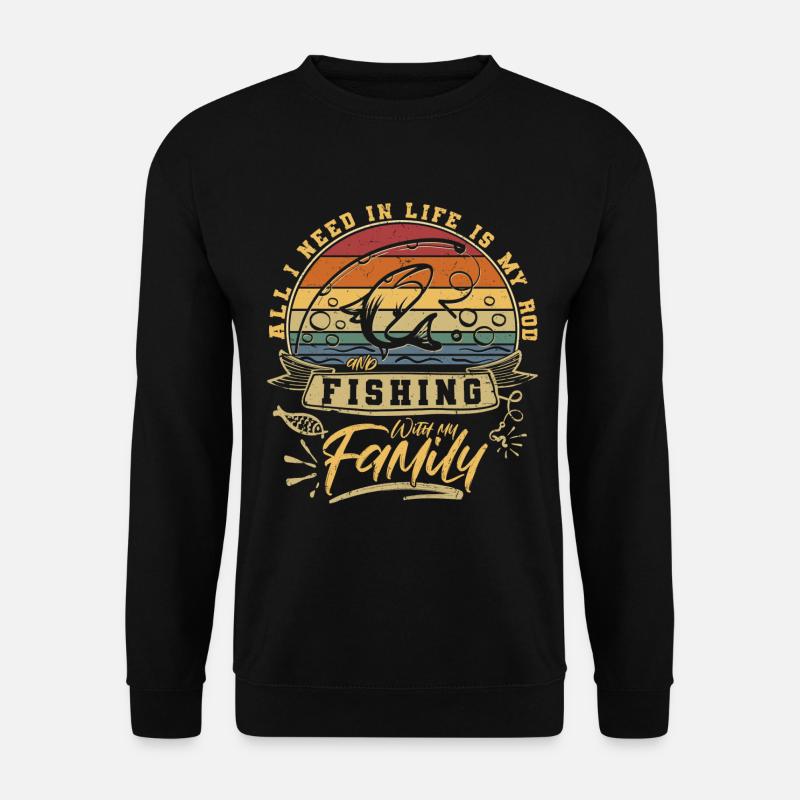 Angeln mit der Familie Angler Liebe - Unisex Pullover - Schwarz
