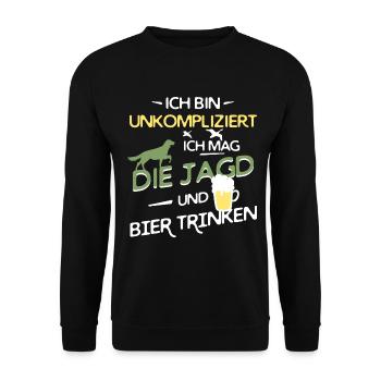 Chasse et consommation de bière - Sweat-shirt Unisexe - noir - Devant - Alina (178cm) & Michal (187cm)