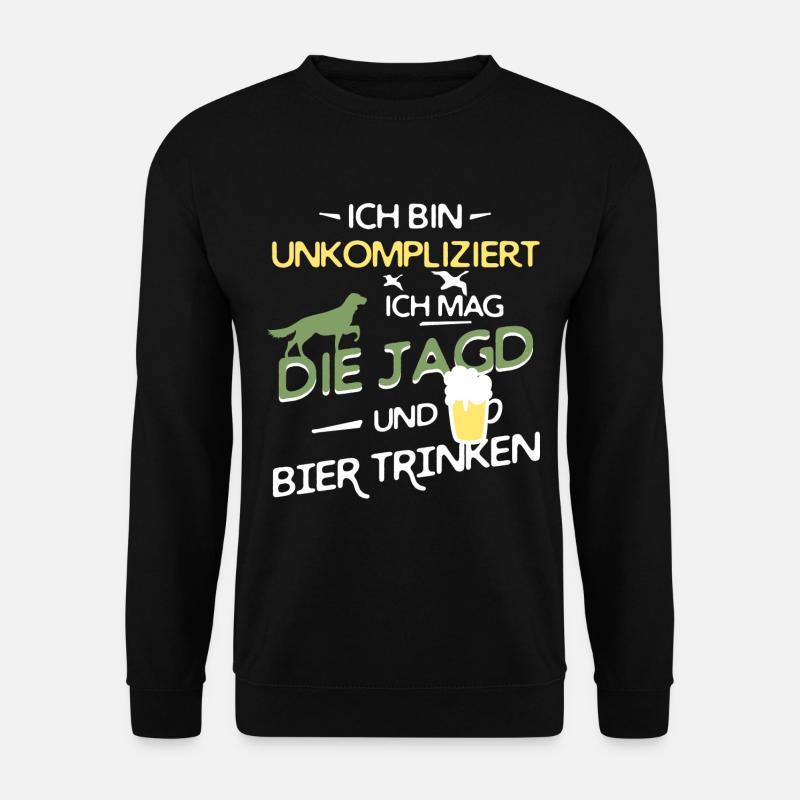 Jagd und Bier trinken - Unisex Pullover - Schwarz