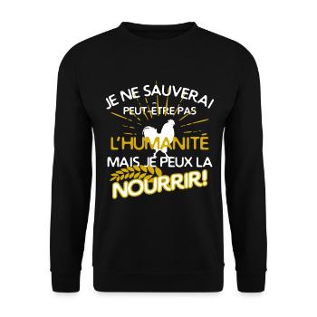 Farmers - feeding people - Unisex Sweatshirt - black - Front - Alina (178cm) & Michal (187cm)