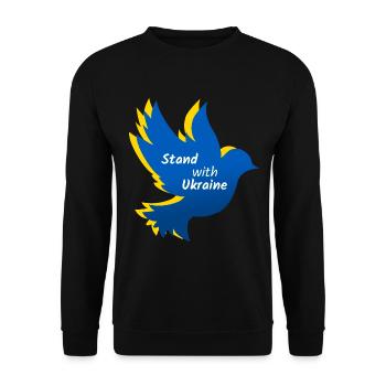 Ukraine Frieden Taube - Unisex Pullover - Schwarz - Vorne - Alina (178cm) & Michal (187cm)
