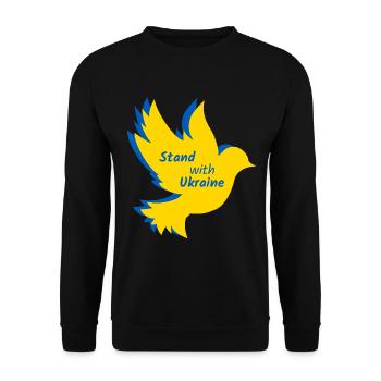 Ukraine Dove Peace Flag - Unisex Sweatshirt - black - Front - Alina (178cm) & Michal (187cm)