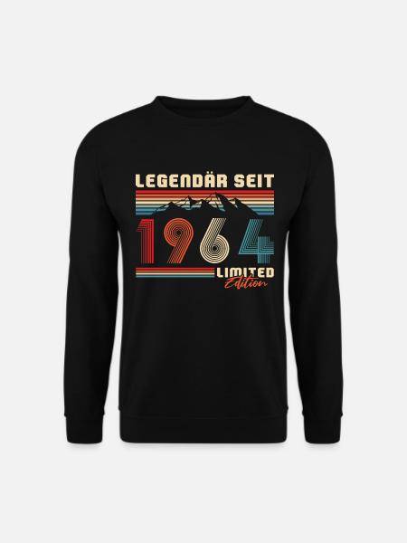 1964 Jahrgang geboren Vintage Retro Geburtstag - Unisex Pullover - Schwarz