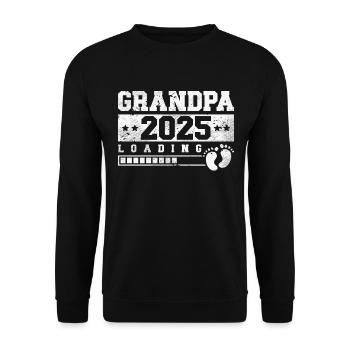 Opa 2025 loading - Unisex Pullover - Schwarz - Vorne - Alina (178cm) & Michal (187cm)
