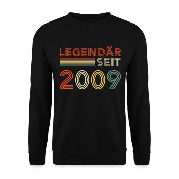 16. Geburtstag Junge Mädchen 16 Jahre 2009 Lustig - Unisex Pullover - Schwarz - Vorne - Alina (178cm) & Michal (187cm)
